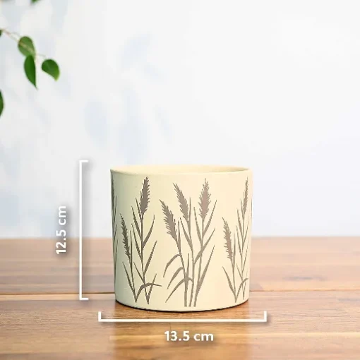 اصيص سيراميك بيج نقش شجري 13.5 سم