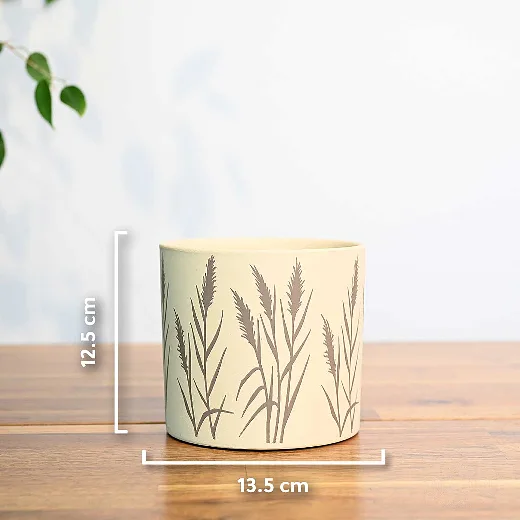 اصيص سيراميك بيج نقش شجري 13.5 سم