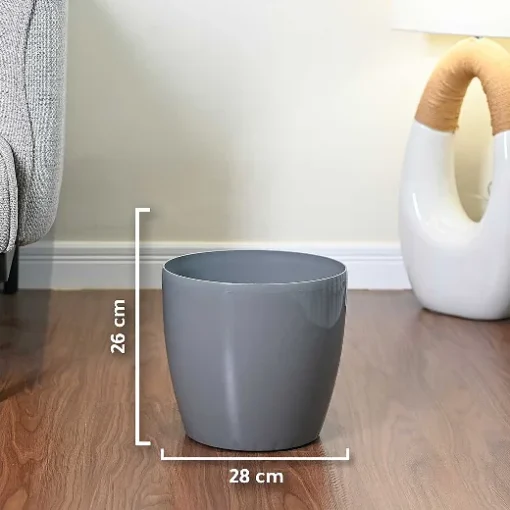 حوض نباتات ري ذاتي 28 سم رمادي فاتح